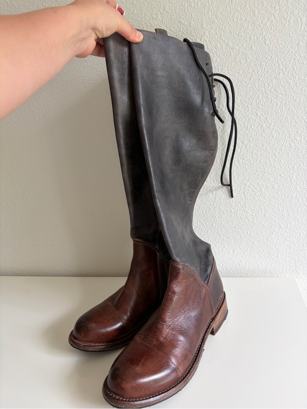 BED|STU Black and Brown Leather Boots - Sole Detail